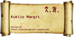 Kuklis Margit névjegykártya